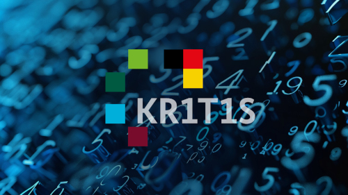 Zahlen im Hintergrund KRITIS-Logo im Vordergrund (Bild hat eine Langbeschreibung)